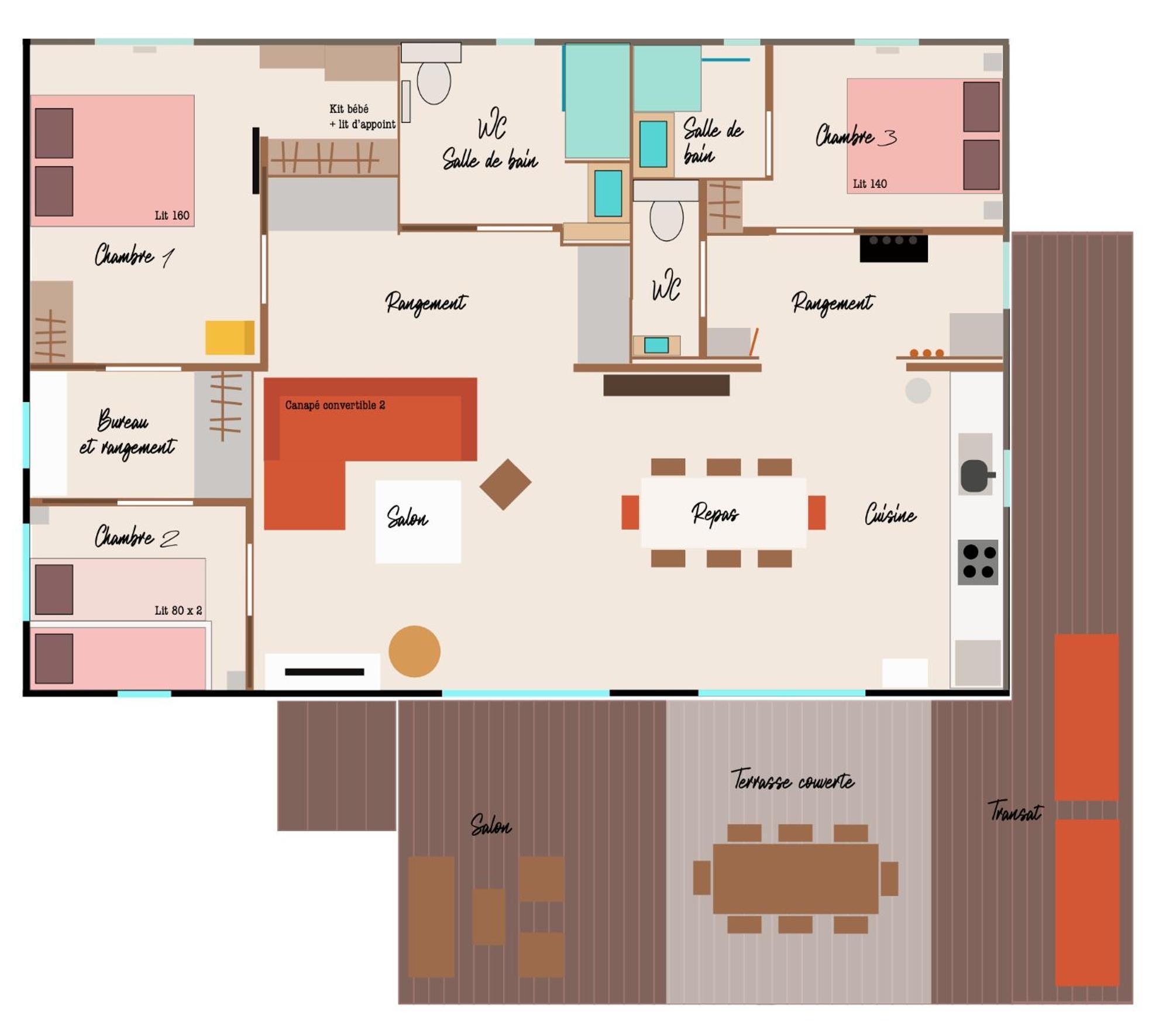 "Le Marina" Maison & Appartements Proche De La Mer Avec Piscine Serignan Ngoại thất bức ảnh